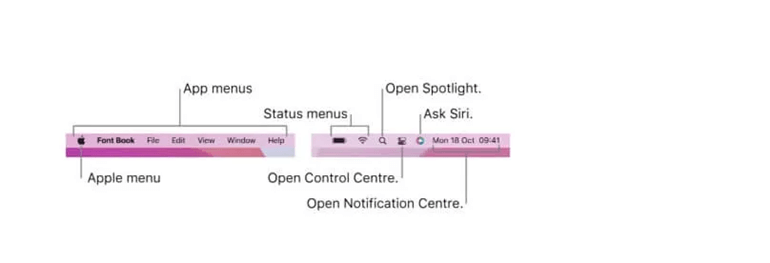 Menu bar on Mac