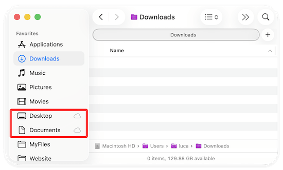 back up Mac data to iCloud