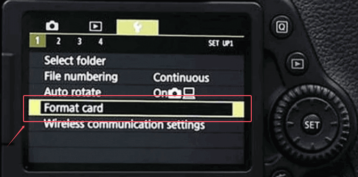 Using the Camera's Built-in Formatting Option