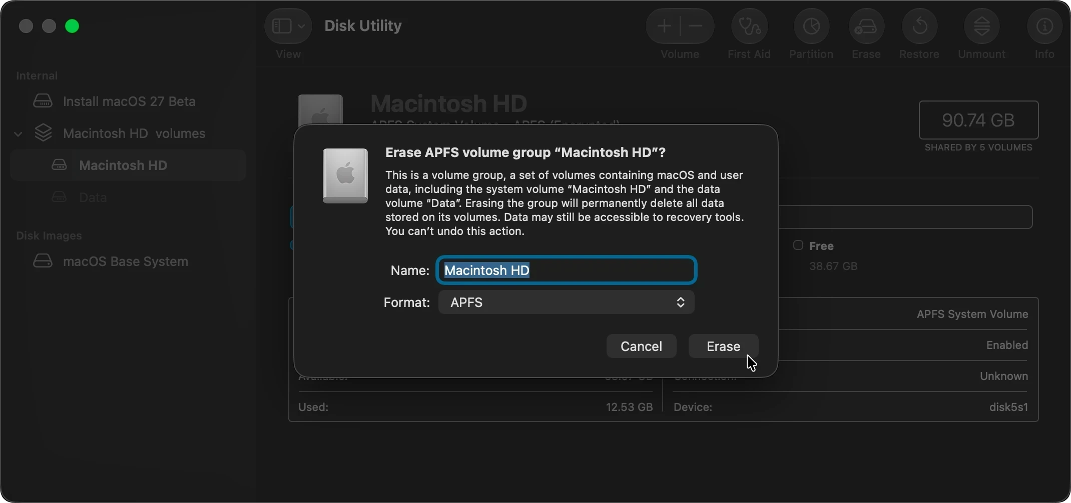 can DoYourData Super Eraser wipe Mac internal disk