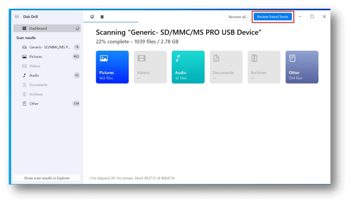Unformat an XD Card Using Disk Drill