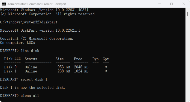 wipe hard drive on Windows Server 2019