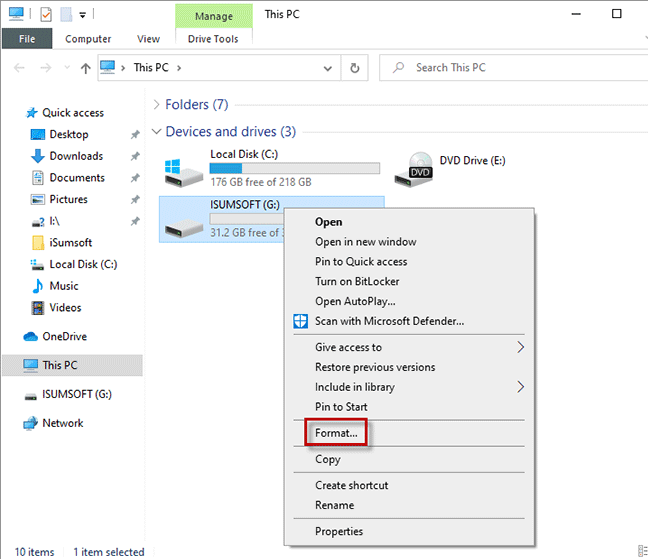 format FAT32 to NTFS