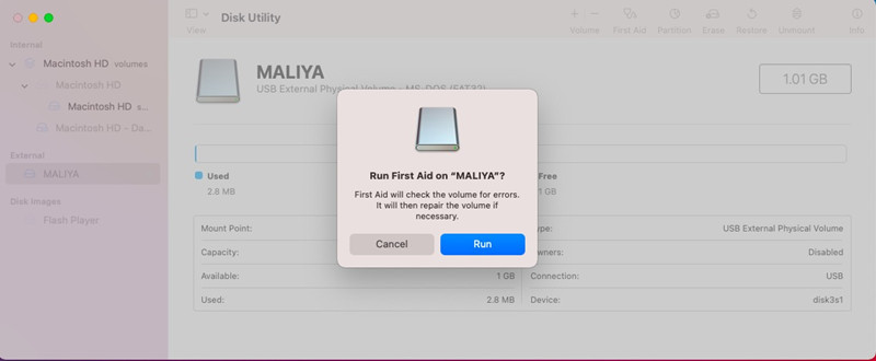 FirstAid USB Drive on Mac