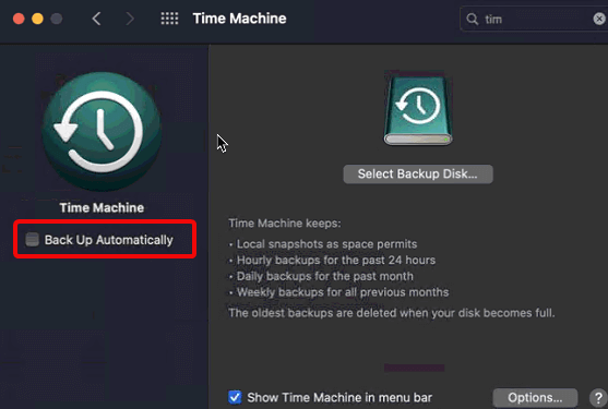 fix Time Machine not working on Mac