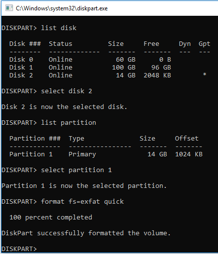 Format a Drive to ExFAT