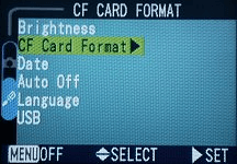 Format a CF Card in Camera or Device