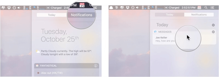 Notification Center on Mac
