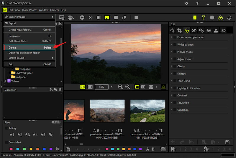 shred photos/videos on Olympus digital camera