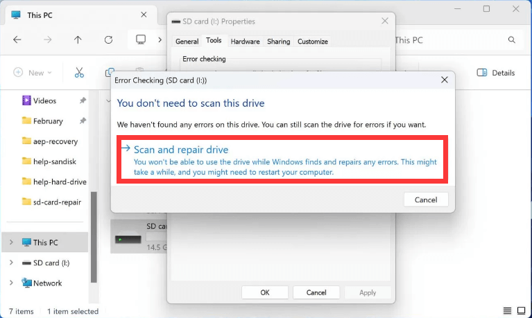 fix a corrupted SD card