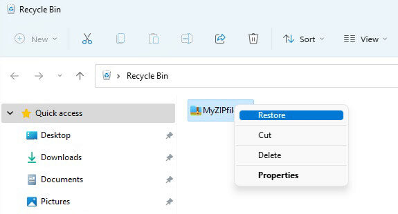 recover lost ZIP files
