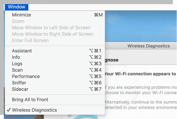 Run Wireless Diagnostics on Mac