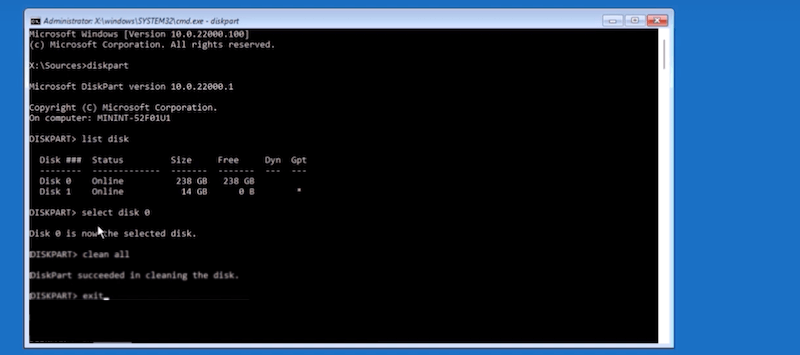 wipe hard drive on Windows Server 2019