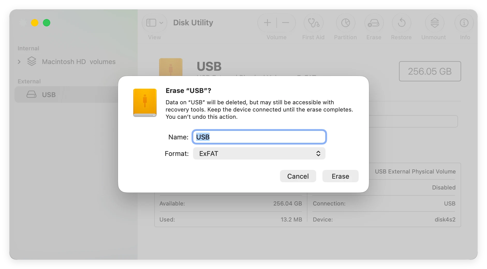 USB flash drive becomes unreadable on macOS 27 Golden Gate