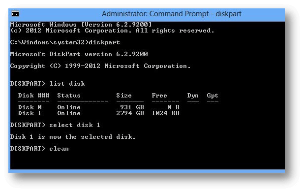 Using Diskpart Command in Windows