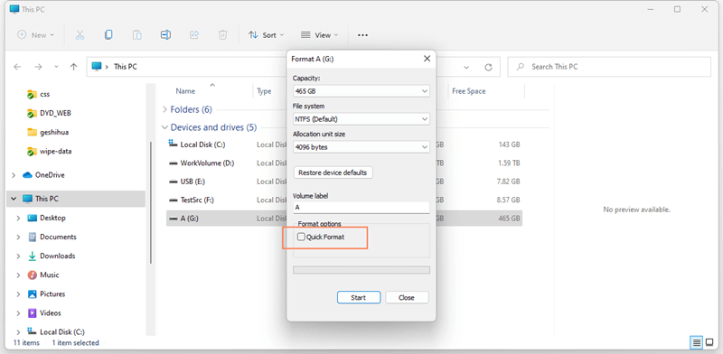wipe external hard drive