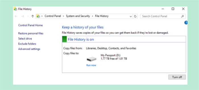 Recover files with Windows Backup File History
