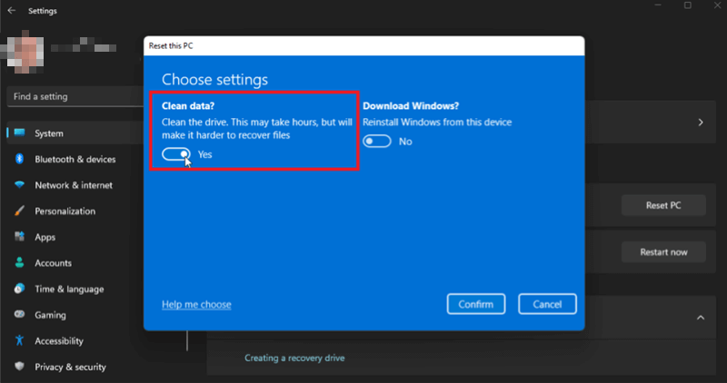 erase system hard drive partition