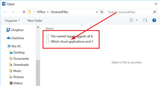 recover deleted or unsaved Word documents