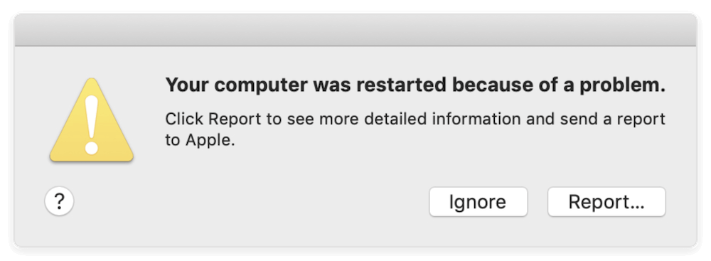 Your computer restarted because of a problem