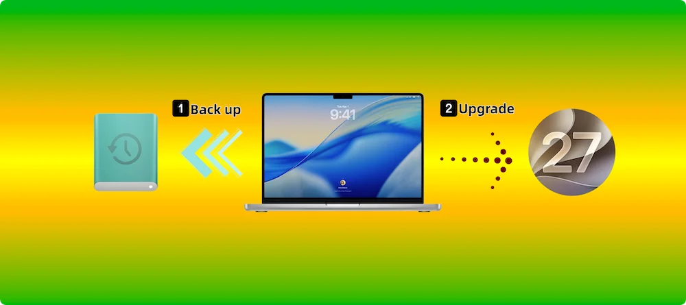 back up Mac data before upgrading to macOS 27 Golden Gate
