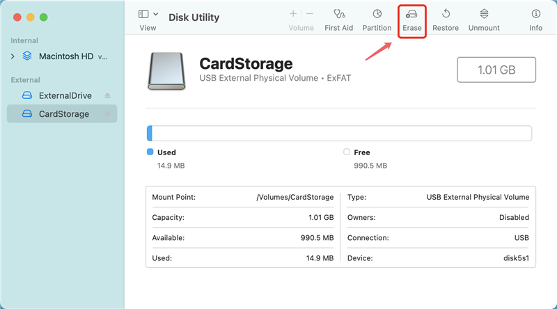 Format SDHC/SDXC Card on Mac