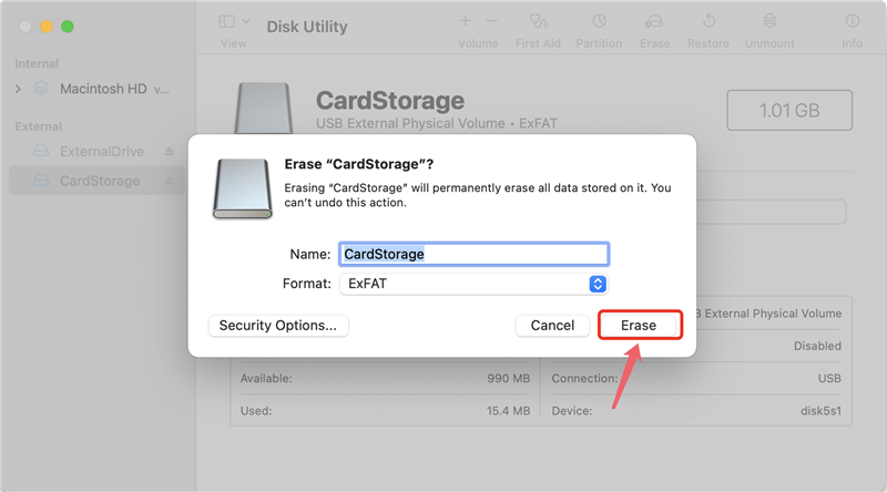 Format SDHC/SDXC Card on Mac