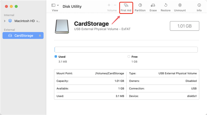 repair SDHC/SDXC Card on Mac