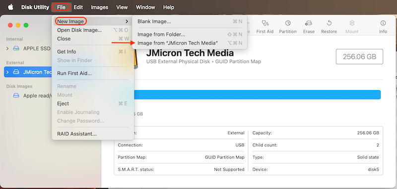 create disk image for macOS Ventura