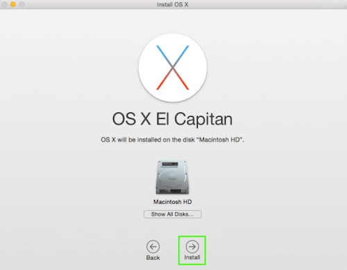 create bootable USB installer for Mac OS X 10.11