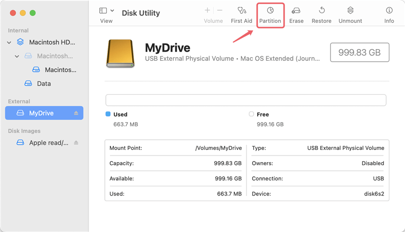 create a new volume on a hard drive
