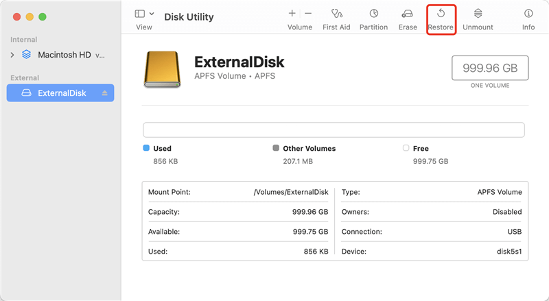 clone external hard drive on Mac