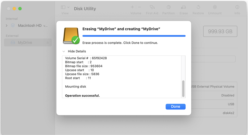Format USB flash drive on macOS Monterey with Disk Utility