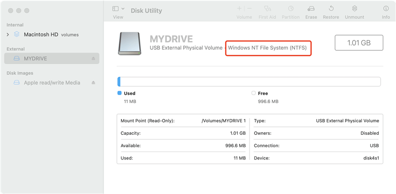 format NTFS to FAT32 or exFAT on Mac