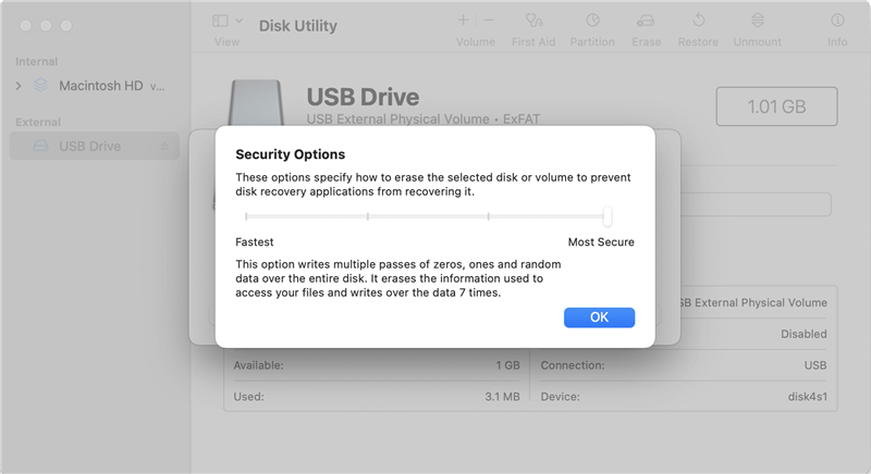 wipe USB drive on Mac