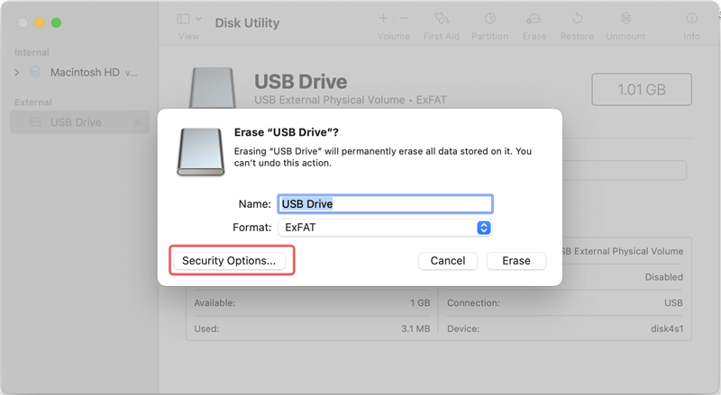 wipe external hard drive on Mac
