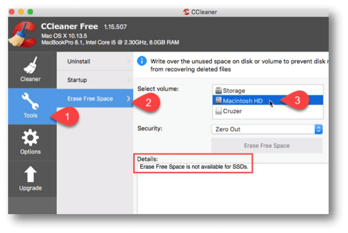 OS X 10.11 El Capitan Disk Wiper - CCleaner
