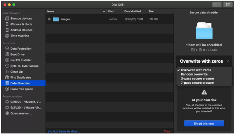 Disk Drill - Mac File Shredder