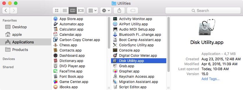 format SD/memory card under macOS Mojave