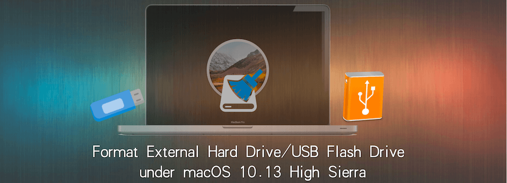 format an external hard drive or USB flash drive in macOS 10.13 High Sierra