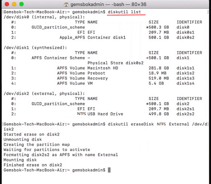 format hard drive to NTFS on Mac