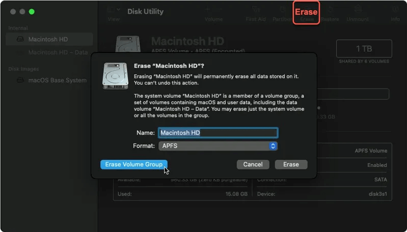wipe startup disk on Mac