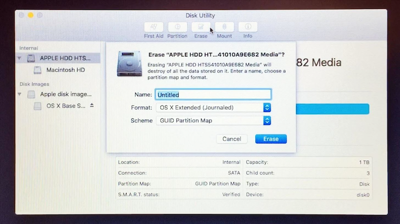 factory reset Mac OSX 10.11 El Capitan