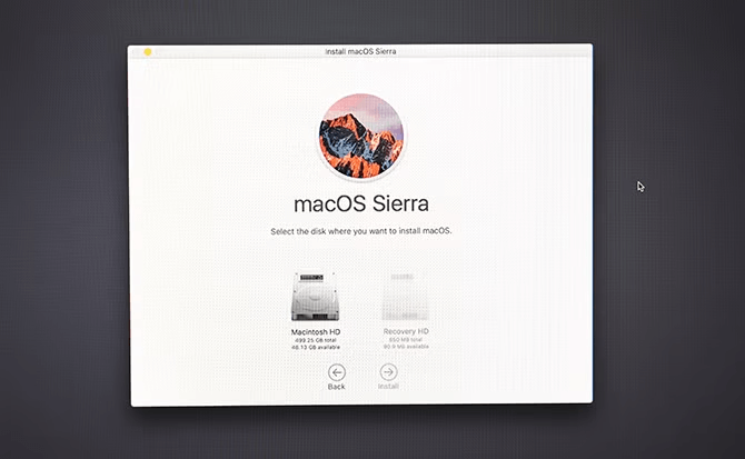 factory reset macOS Sierra