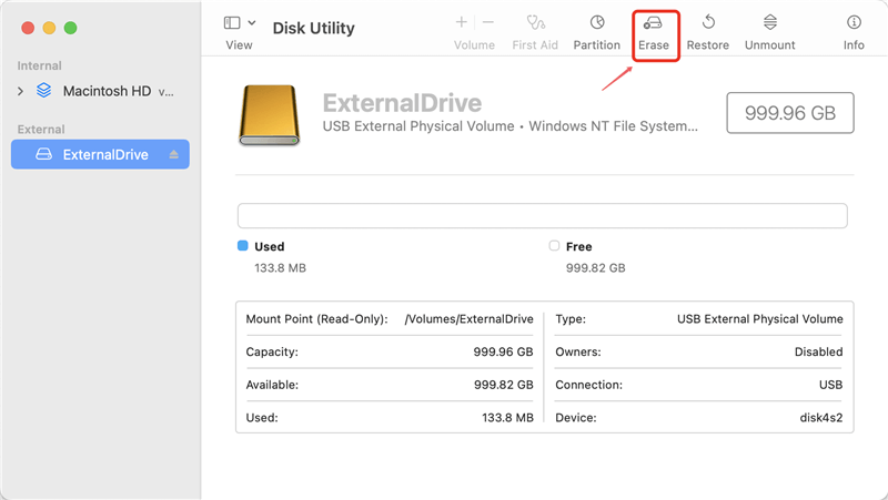 fix Seagate Backup Plus read-only on Mac