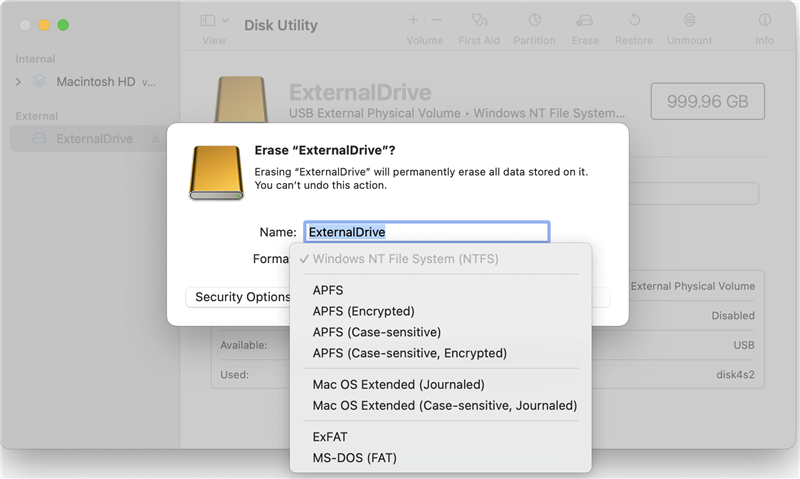 Format Seagate One Touch HDD on Mac