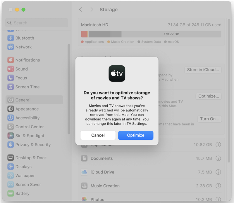 manage storage on Mac
