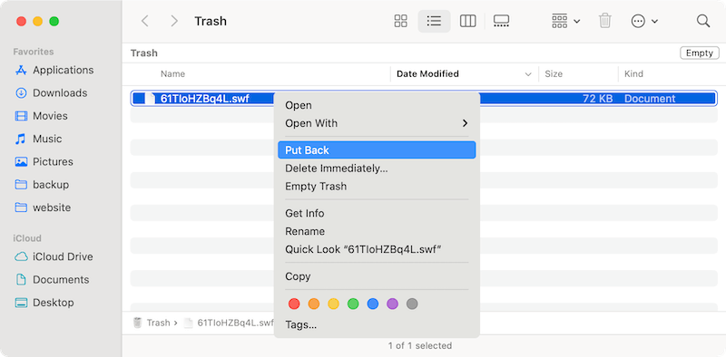 recover lost SWF videos on Mac