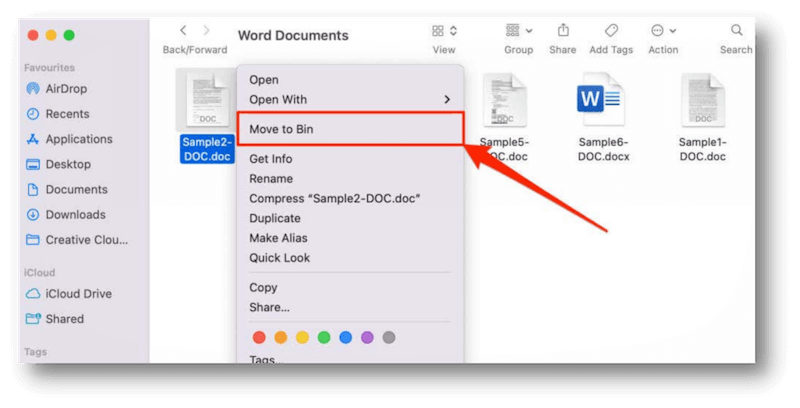 permanently delete Word documents on Mac