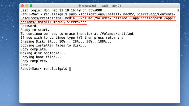 create a bootable USB installer for macOS 10.12 Sierra